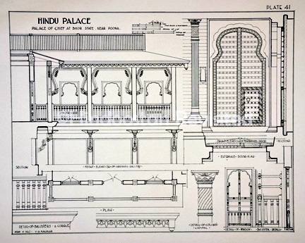 /data/Original Prints/Arts, Decorative, Architecture/HINDOO PALACE PALACE OF CHIEF AT BHOR STATE NEAR POONA - A HINDU VERANDAH.jpg